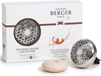 Maison Berger Car Diffuser Set – Refillable Vent Clip, Ceramic Refill, Made in France - Luxury Auto Scent - 4-Week Diffusion - Elegant Air Freshener for All Car Vents (Exquisite Sparkle)
