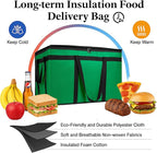 Bodaon Large 2-Pack Insulated Food Delivery Bag With Hard Bottom, XXXL Grocery Shopping/Catering/Bags, Rideshare Delivery Bag, Cold/Hot Styrofoam Carrier for Travel/Car