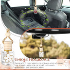 2 Sets Hanging Car Air Freshener and Essential Oil Diffuser, Car Air Freshener Daisy Essential Oil Diffuser Long Lasting Automobile Aromatherapy(White,Teak Mahogany)