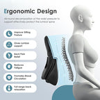 FLORICH Memory Foam Double Layer Breathable Mesh Lumbar Support Ergonomic Leather Lumbar Support Pillow with 3D Mesh Back Support and Adjustable Strap for CarSeat & Office Chair(Leather Black)