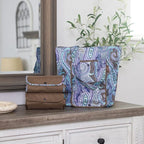 Sachi 3 Piece Market Tote Set Insulated Thermal Reusable Grocery Bags for Cold and Hot Foods Lightweight, Portable and Foldable Brown Damask Paisley