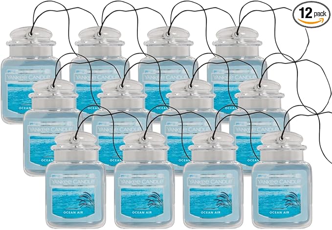 Yankee Candle Car Jar Ultimate, Ocean Air, 0.96 OZ (Pack of 12)