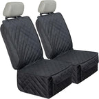 Waterproof Front Seat Cover Dog Car Seat Covers Nonslip and Full Protection with Side Flaps Fits Most Cars, Trucks, SUVs(Black, 2Pack)