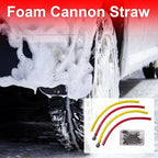 4pcs Colorful Cutalable Foam Cannon Straw with 2PCS Stainless Steel Weighted Filter Balls,Replacement Foam Blaster Dip Tube Parts,Pressure Wassher Foam Cannon Dip Tubes Hose Attachment.