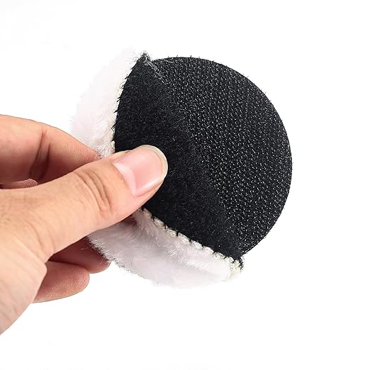 5 Pcs Wool Polishing Buffing Pads, 5 Inch Car Polishing Buffing Wheel with Hook and Loop Back for Drill Buffer Attachment, Car Buffer Polisher Kit for Cars Polish, Waxing, & Compound Cutting
