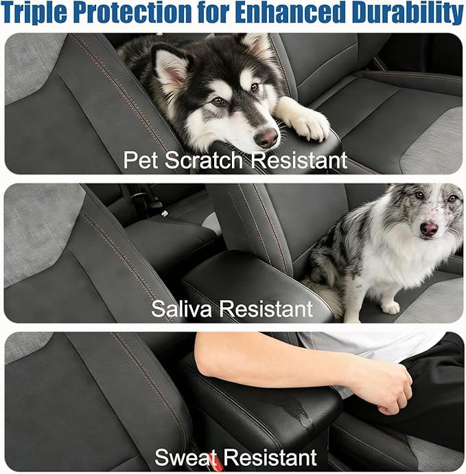 Autorder Center Console Cover for 2022-2025 2026 Ford Maverick Accessories Armrest Cover Anti-Scratch Middle Console Pad Leather Armrest Protector