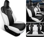 Red Rain Seat Cover Custom Fit for 2020-2024 Tesla Model Y Car Seat Cover Crocodile Leather Black and White Seat Cushion Covers (ModelY-Black+White-2020/2024)