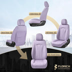 FLORICH Leather Seat Covers Full Set Purple Car Seat Cover Full Coverage Seat Covers Front Seats and Rear Waterproof Car Seat Cushion Protector Universal Fit for Most Cars Trucks SUVs