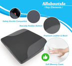 Car Seat Cushion, Car Seat Cushions for Driving with Comfort Memory Foam - Sciatica & Back Pain Relief, Suitable for Car, Truck, Office Chair (Black)