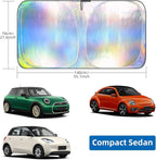 Aokway Car Windshield Sun Shade, Laser Reflective Windshield Sunshade | Heat & UV Blocker for Cars, SUVs, Trucks | Flexible Steel Wire Frame,Double Thickened, Foldable Design