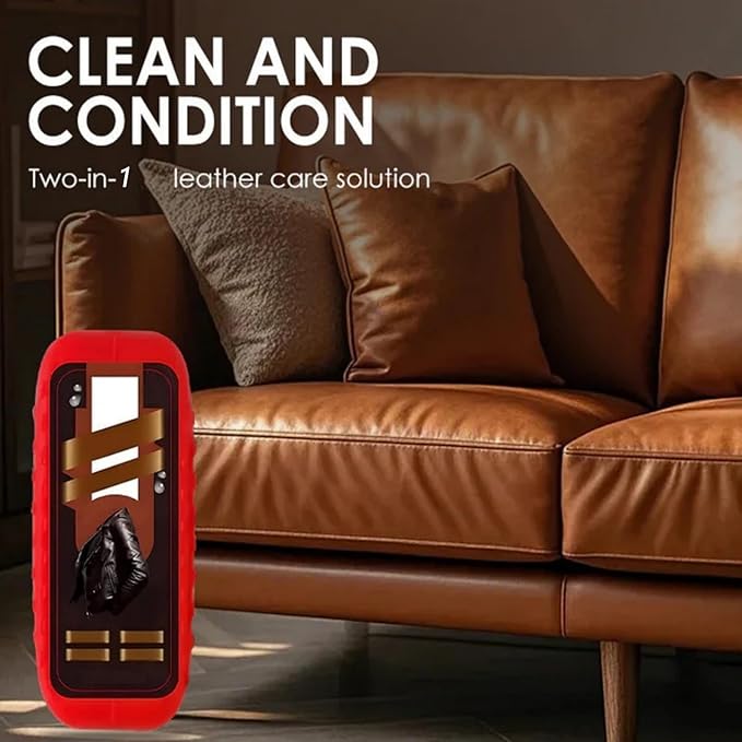 2-in-1 Leather Cleaner and Conditioner, Leather Furniture Cleaner and Conditioner, Car Interior Cleaner Kit, Leather Repair Care Restores Softness, for Couch, Jacket, Shoes, Car Seats (2pcs)