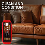 2-in-1 Leather Cleaner and Conditioner, Leather Furniture Cleaner and Conditioner, Car Interior Cleaner Kit, Leather Repair Care Restores Softness, for Couch, Jacket, Shoes, Car Seats (2pcs)
