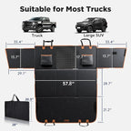 FURTIME XL Back Seat Extender for Dogs, Hard Bottom Dog Car Seat Cover for Truck Back Seat, Upgraded PU Leather Waterproof Anti-Scratch, Large Space Back Seat Cover for Full Size Truck SUV