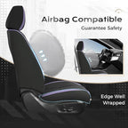 Coverado Car Seat Covers Full Set, Seat Covers for Cars, Car Seat Cover, Car Seat Protector, Leather Car Seat Cushion, Waterproof Car Seat Covers Front Seats and Back Fit for Most Cars(Purple&Black)