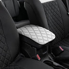 FH Group Neosupreme White Diamond Pattern Center Console Pad – Water-Resistant Armrest Cover Protector for Cars, SUVs & Trucks