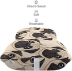 Car Headrest Pillow Compatible with Puppy Pug Dogs Print, Cartoon Neck Pillow for Car, 2 Pcs Comfortable Soft Car Seat Pillow for Driving,Head Rest Cushion, Cute Neck Pillow for Travel
