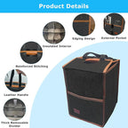 4 Cup Drink Carrier with Handle, Reusable Insulated Cooler Drink Caddy for Car Cup Holder, Foldable Coffee Carrier Bag with Adjustable Dividers, Portable for Car, Travel, Picnic Party, Food Delivery