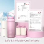 Momcozy 22oz Portable Breast Milk Cooler for Outdoor, Life Saver with 360° Total Cooling for 24 Hours, Larger Capacity Travel Breastmilk Chiller with 2pcs Baby Bottles for Breastmilk Storage, Pink