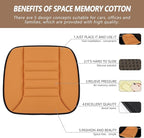 MYFAMIREA Car Seat Cushion Pad 1.2" Thick Comfort Seat Protector for Car Driver Seat Office Chair Home Use Memory Foam Seat Cushion with Non Slip Bottom, 20'' x 18.5'', Orange