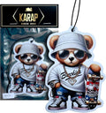 Car Air Freshener. Hanging Card Style for Rearview Mirror, Adorable Design With Long-Lasting Scent (Black Ice.) Decorative & Scented Auto Accessory.