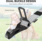 Pawaboo 2Pack Dog Seatbelt for Car, 3-in-1 Dog Car Seat Belt, Shockproof Dogs Tether with Buckle & Hook Latch, Adjustable Reflective Dogs Cars Harness Leash with 360° Lockable Buckle, Gray & Black