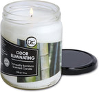 Bamboo Odor Eliminating Highly Fragranced Candle - Eliminates 95% of Pet, Smoke, Food, and Other Smells Quickly - Up to 80 Hour Burn time - 12 Ounce Premium Soy Blend
