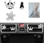 4 Pcs Bling Daisy Air Vent Clips, Crystal Crown Car Air Fresheners Vent Clips Charms Rhinestone Diffuser Vent Clip Crown Car Interior Decoration Cute Car Decor Bling Flower Cute Car Accessories for Women (Crown&Daisy)