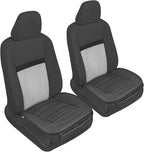 Motor Trend Seat Covers for Cars Trucks SUV, Faux Leather 2-Pack Black Padded with Storage Pockets, Premium Interior Car Seat Cover