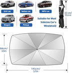 2026 Windshield Sun Shade Umbrella, Foldable Car Umbrella Sunshade with UV Block Car Front Window (Heat Insulation Protection) for Auto Windshield Covers Trucks Cars (Large)