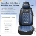 Coverado Leather Seat Covers, Car Seat Covers Full Set, Waterproof Faux Leather Black and Blue Seat Covers, Car Seat Protectors 5 Seats, Automotive Seat Covers Universal Fit for Most Cars SUV Trucks