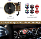 2 PCS Car Air Fresheners Vent Clips, Retro Record Player Auto Fresheners for Women, Album Cover Turntable Perfume Diffusers, Universal Interior Decoration Car Accessories