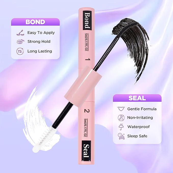 Lash Extension Kit DIY Lash Clusters Kit Eyelash Extensions Individual Lashes Extensions with (Bond,Seal,Tweezers,132Pcs,Pixie,0.07D,10-16mm)