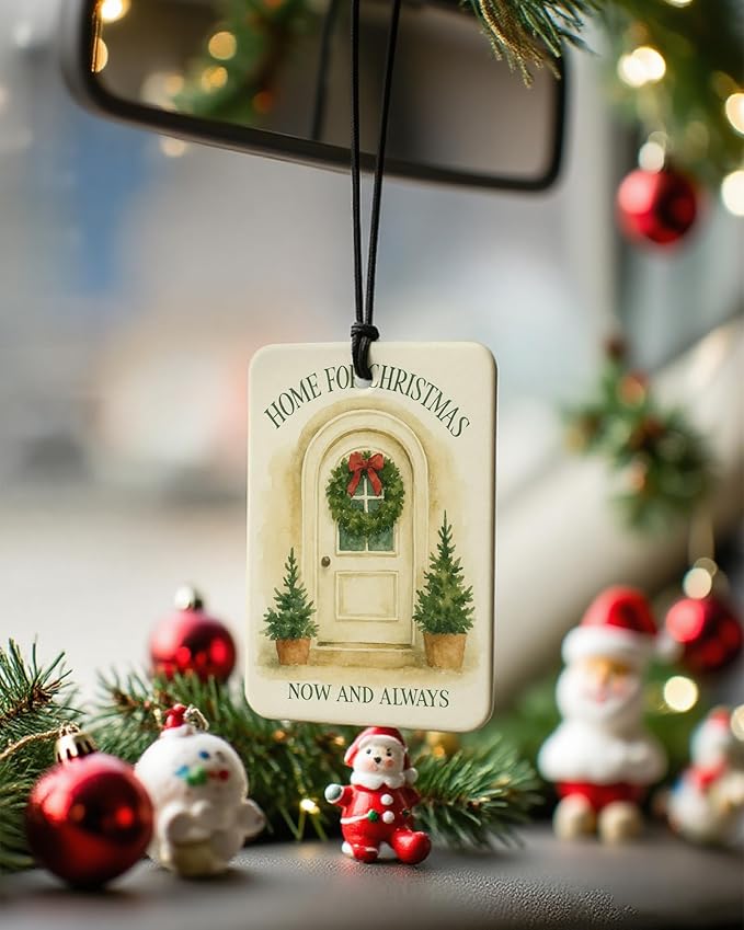 Vintage Christmas Berry Car Air Freshener 4 Pcs, Retro Christmas Snowflake Gingerbread Xmas Tree Hanging Air Freshener for Cars Closet Drawer Books, Xmas Car Accessories Mirror Decor for Women