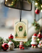 Vintage Christmas Berry Car Air Freshener 4 Pcs, Retro Christmas Snowflake Gingerbread Xmas Tree Hanging Air Freshener for Cars Closet Drawer Books, Xmas Car Accessories Mirror Decor for Women