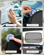 PEMOTech Car Window Shades for Baby【8 Suction Cups & Static Cling】 2 Pack-21"x14" Side Window Cover for Child,Certified Sunshades for Kids to Block 99.9% UVR, Sun Shade Universal Fit Most of Cars