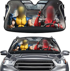 GENANY Superhero Movie Windshield Sun Shade for Car SUV Truck (64x32 inches), Sun Shade Windshield, Shades for Front Windows, Sunshade for Car Windshield, Protector Blocks UV