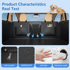 Hard Bottom Dog Car Seat Cover for Back Seat – Waterproof Nonslip Hammock Extender for Trucks & SUVs, Heavy Duty Pet Protector, Black Faux Leather