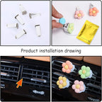 6 Pieces Flowers Car Air Vent Clips with Fragrance Pads Colorful Daisy Flower Car Air Freshener Groovy Retro Hippie Flowers Air Vent Decorations Cute Car Diffuser Accessories Car Interior Decor