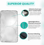 Windshield Sun Shade -Certified 99.87% UVB & 99.02% UVA Car Sun Shade. Award Winning Sunshade - Patented Technology | Compatible for Ford E-Transit (2022-2026) | Car Shades by Kinder Fluff