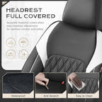 Coverado Automotive Seat Covers, Car Seat Covers Full Set, Car Seat Cover, Waterproof Seat Covers, Car Seat Protector Car Seat Cushion Interior Truck Accessories Universal Fit Most Cars, Black&White
