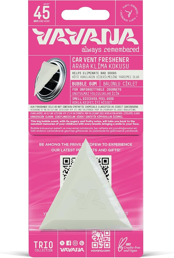 SPIN Car Air Freshener Vent Clip – Double Bubblegum & Satsuma Mix, Long Lasting Essential Oil Fragrance (3 Pack)