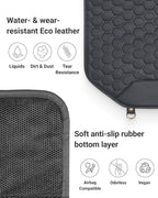 Owleys Premium Leather Car Seat Protector 2 Pack for Child Cover from Dirt - Infant Protector for Back/Front Booster Protector Under Baby Car Seat Waterproof Black