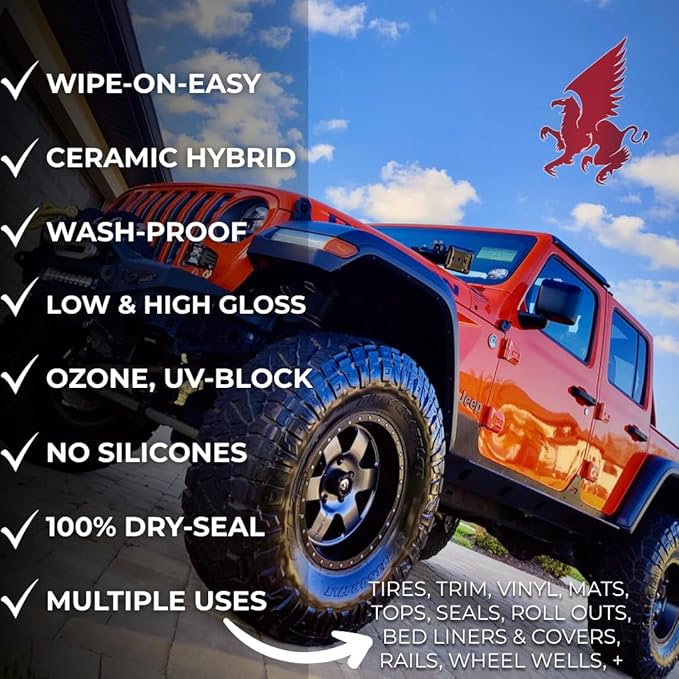 RENEW PROTECT - SATN Low-Gloss Ceramic-Hybrid Protectant | Safe for Motorcycles, Golf Carts | Trim & Tire Preservation, OEM Restorer for Faded Plastic, Vinyl- Dry Rot Prevention, Patio Furniture | 8oz