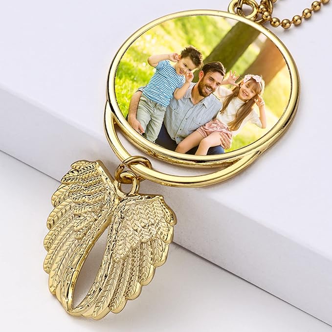 Personalized Photo Car Hanging Decor Accessories, Double-Sided Custom Picture Car Air Freshener Ornament, Car Charms for Rear View Mirror (No Scent)