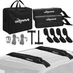 WOOWAVE Premium Kayak Roof Rack Pads Universal Car Soft Roof Rack Kayak Carrier for Canoe/Surfboard/Paddleboard/SUP/Snowboard with Tie Down Straps, Tie Down Rope, Quick Loop Strap and Storage Bag