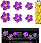 6PCS Daisy Flower Car Air Vent Clips, Cute Flower Shape Auto Air Freshener Outlet Clip, Vehicle Air Conditioning Clip Charm for Women Girls, Interior Decor Car Accessories (Purple)