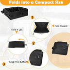 SZEE Travel Litter Box for Cats with Zipped Lid with 3 Pcs Disposable Liner Bags, Easy Cleaning, Suitable for Pets up to 15lbs, Portable Litter Box for Travel, Car, Hotel, Airplane, Camping - Black