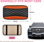 Car Center Console Cushion Pad, PU Leather Waterproof Auto Armrest Box Cover Protector, Comfortable Armrest Seat Box Cover Mat, Universal Car Accessories for SUV Truck (Orange)