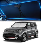 Windshield Sunshade for Kia Soul 2014-2019 – Upgraded Double-Layer Design, Mirror Cut-Out, Blocks 99% UV Rays, Thick & Durable, Easy-Fold Kia Soul Windshield Sun Shade