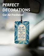 Blue Coastal Beach Christian Car Air Freshener 4 Pcs, Ocean Beachy Botanical Religious Hanging Air Freshener for Cars Closet Drawer Books, Christian Car Accessories Mirror Decor for Women